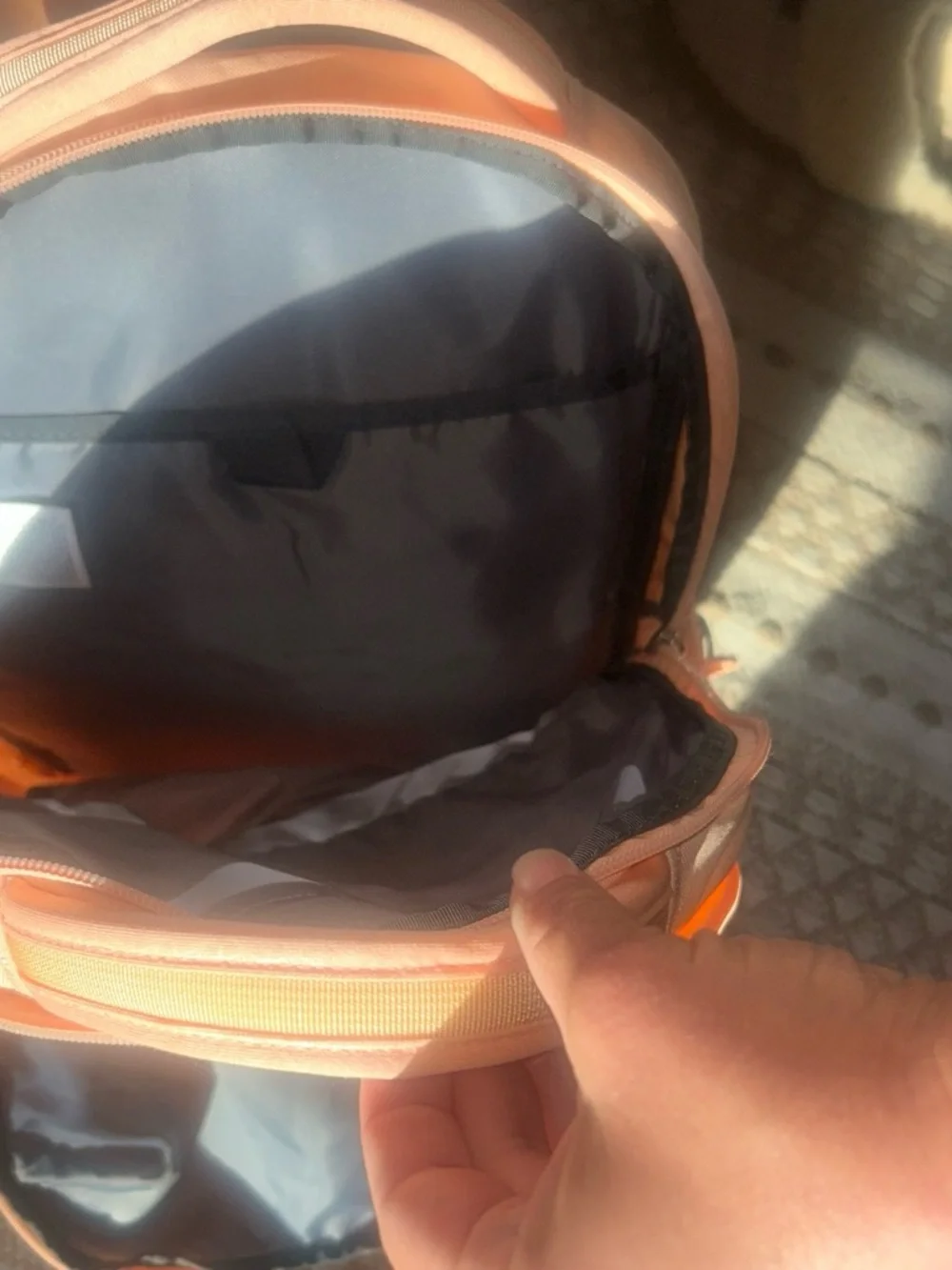 The North Face Light Peach Everyday Backpack with Front Bungee